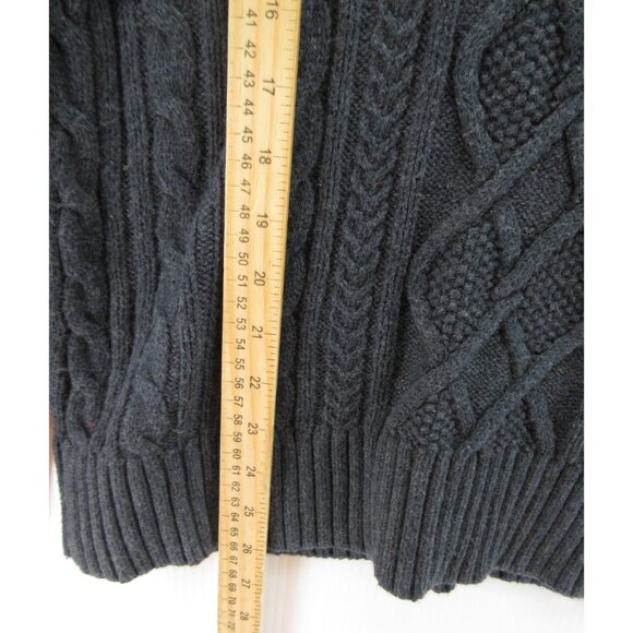 Eddie Bauer Sweater Large Wool Blend Fisherman Turtleneck Cable Y2K - Picture 4 of 11